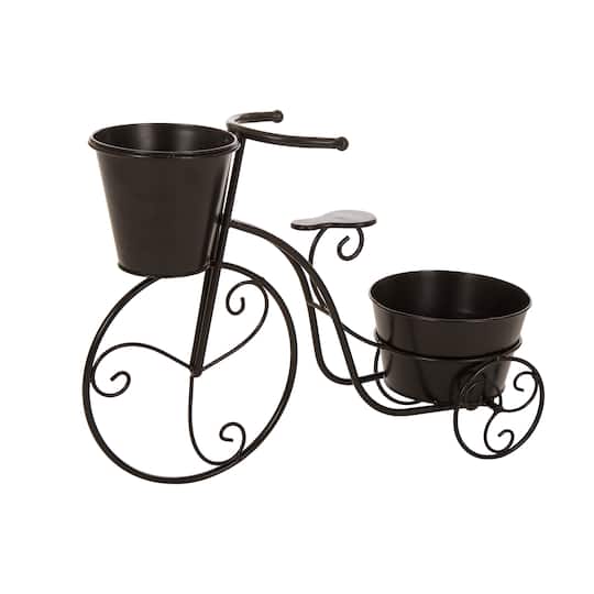 Glitzhome® 20.75" Black Metal Bicycle Planter | 21.5" x 6.75" x 15" | Michaels®